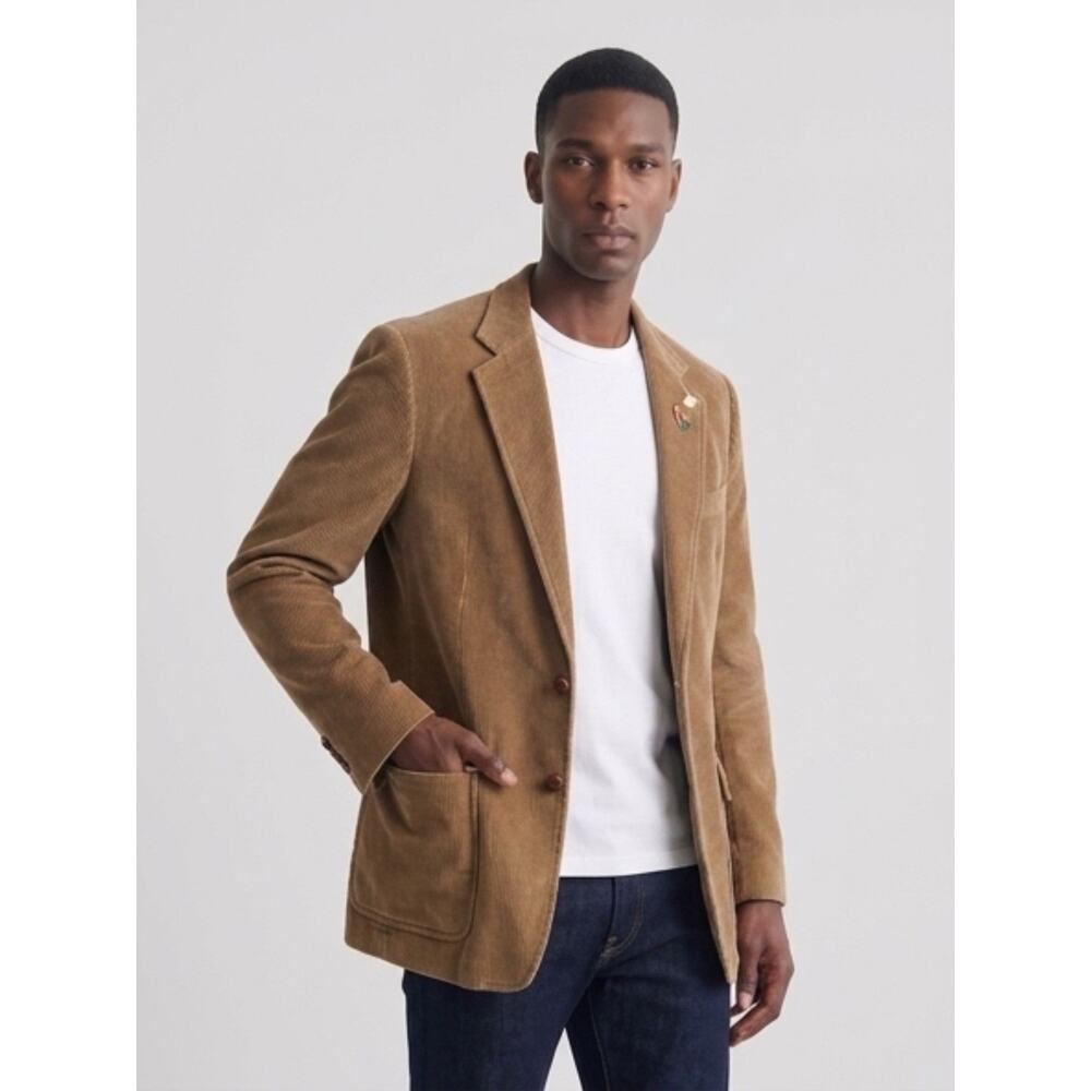 Vintage Carlo Briani Tan Corduroy Cotton Sportscoat Jacket Career Men 34/S-M